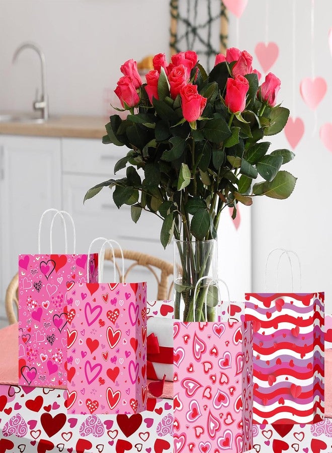 W WINTMING مجموعة هدايا عيد الحب الشتوية W WINTMING، 16 قطعة، أكياس ورقية على شكل قلب مع مقابض، أكياس هدايا لحفلات عيد الحب والذكرى السنوية، أكياس تغليف هدايا للمناسبات - Image 3