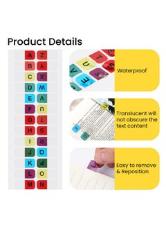 NEWEST 520 Pieces Colored Alphabetical Tab Indexes 20 Sheets Self Adhesive Az Alphabet Index Tabs Dividers Waterproof Page Markers Alphabetical File Tabs For Binders Notebook Book Folder  - Image 4