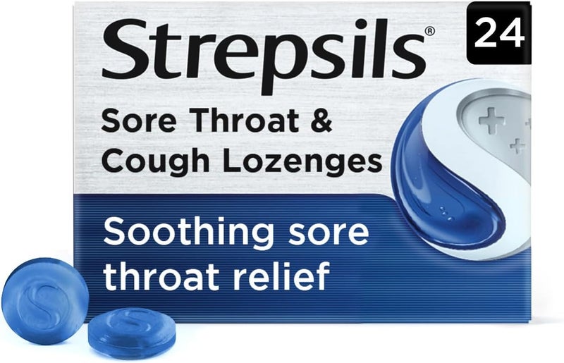 Strepsils Lozenges 24 Count Fast Acting Dual Relief For Sore Throat Tickly Dry Cough Soothes Provides Effective Medication For Discomfort - Image 1