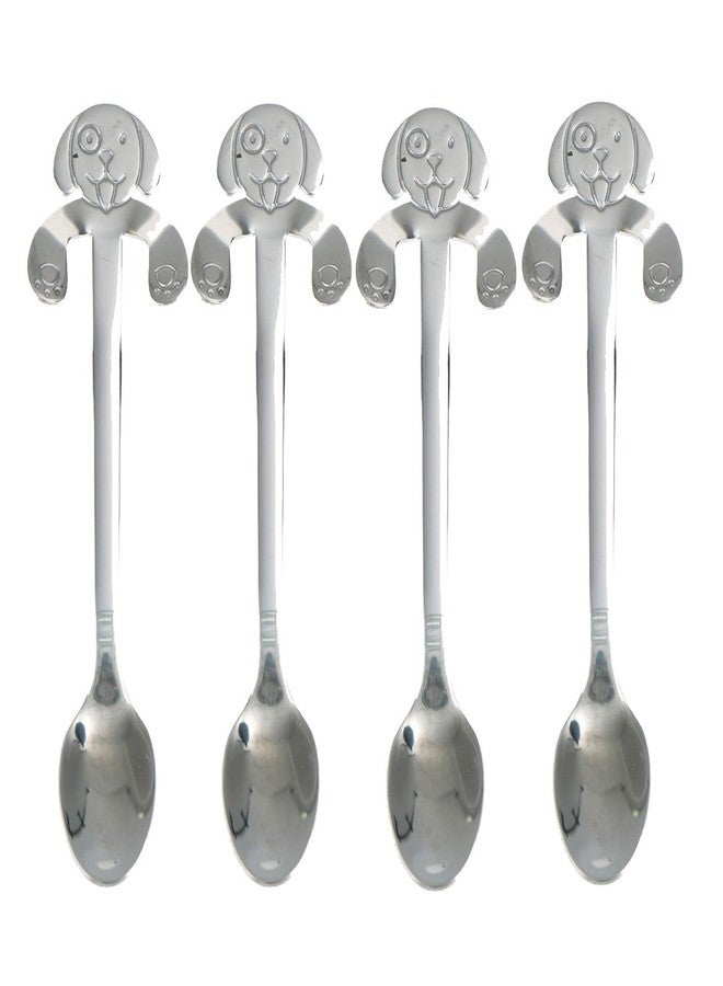 Haishell 4 Pcs Cat Coffee Spoon Stainless Steel Dog Dessert Spoon Drink Spoons Mixing Spoon Milkshake Spoon Tableware Kitchen Supplies,Silver - Image 1
