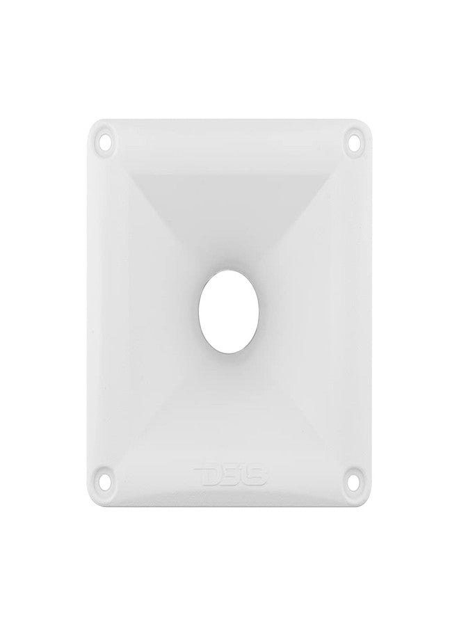 DS18 PRO-H44 White Universal Square Driver Tweeter Horn Body Easy Twist On/Off Installation, Set of 1 (White) - Image 2