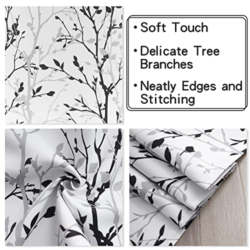 Luvyohmee Tree Branch Printed Valance Curtain, 18'' Long Kitchen Valance, Black, Grey Window Valances for Kitchen, Dining Room, Living Room, Bedroom, Kid’s Room 1Panel, 18''Lx52''W Valance, 1 Panel - Image 4