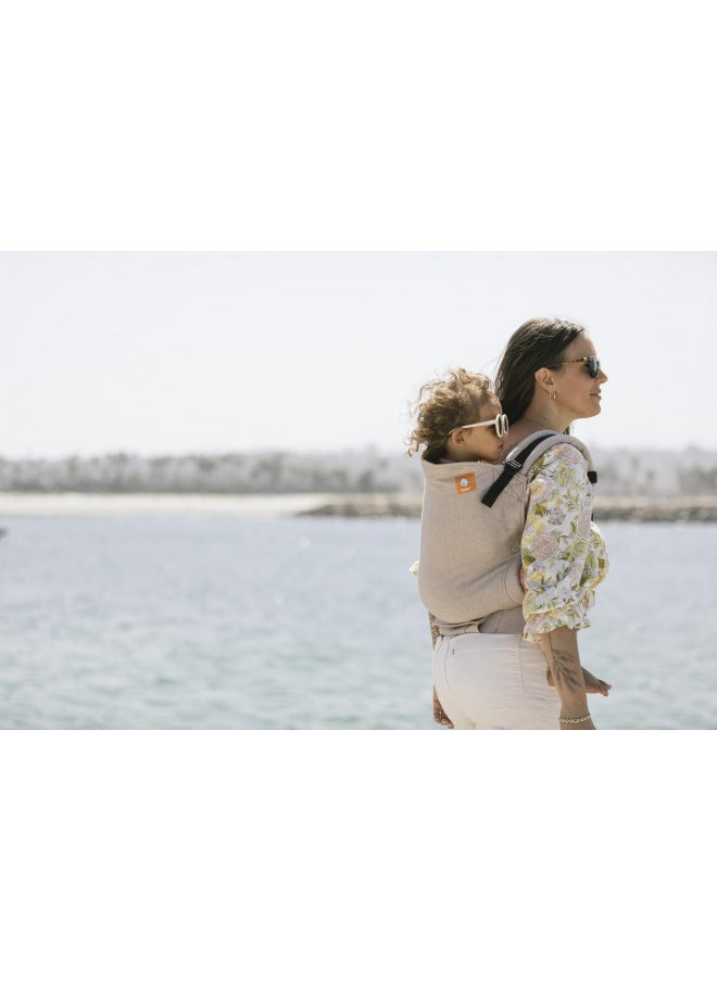 TULA Baby Tula Linen Toddler Carrier, 25-60 lb, Adjustable Carrier, Multiple Ergonomic Positions Front and Back, Breathable Sand  - Image 2