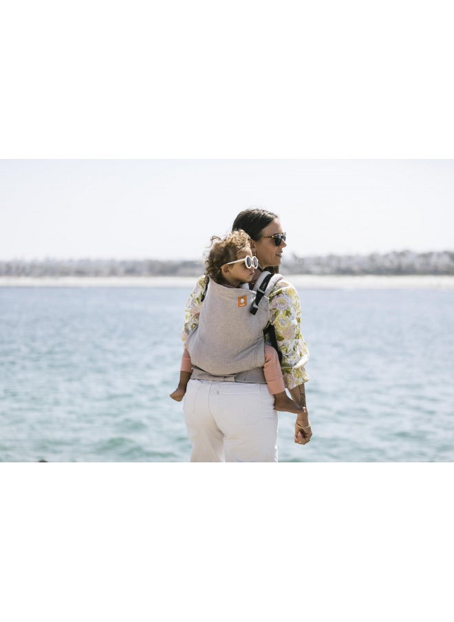 TULA Baby Tula Linen Toddler Carrier, 25-60 lb, Adjustable Carrier, Multiple Ergonomic Positions Front and Back, Breathable Sand  - Image 3