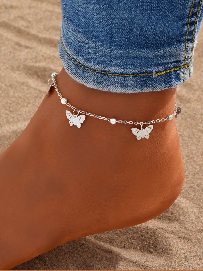 Styli Butterfly-Shaped Pendants Anklet - Image 1