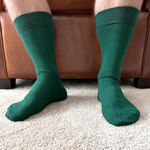 tiemart Men's Socks, One Pair (Hunter Green Solid) - Image 5