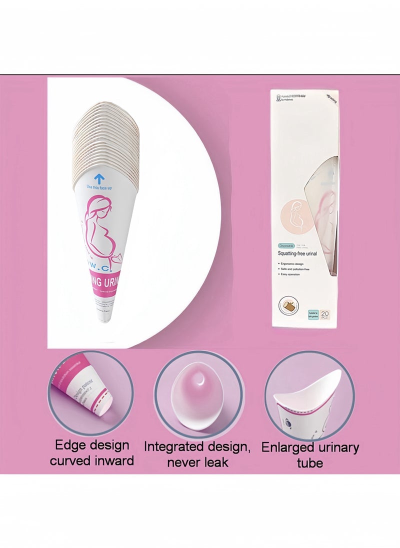 DAREU 20pcs Disposable Female Portable Urination Device,Woman Urinal Funnel to Standing Pee for Pregnant Women,Wounded,Traffic Jam,Travel,Camping,Outdoor Activities  - Image 2