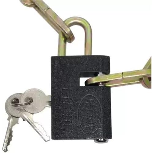 PANCIKAA Steel Padlock with 1ft Long Chain | Anti-Theft Lock for Gate, Fence, Luggage, Cycle, Bike & Bicycle | Multipurpose Safety | Durable Alloy Steel - Black - Image 2