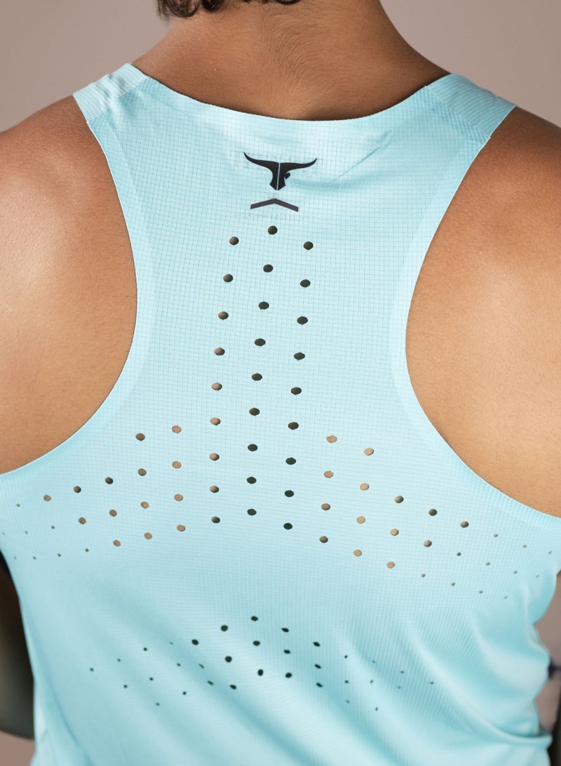 THUGFIT AgileAura Activewear Men's Slim Fit Tank Top - Blue - Image 3