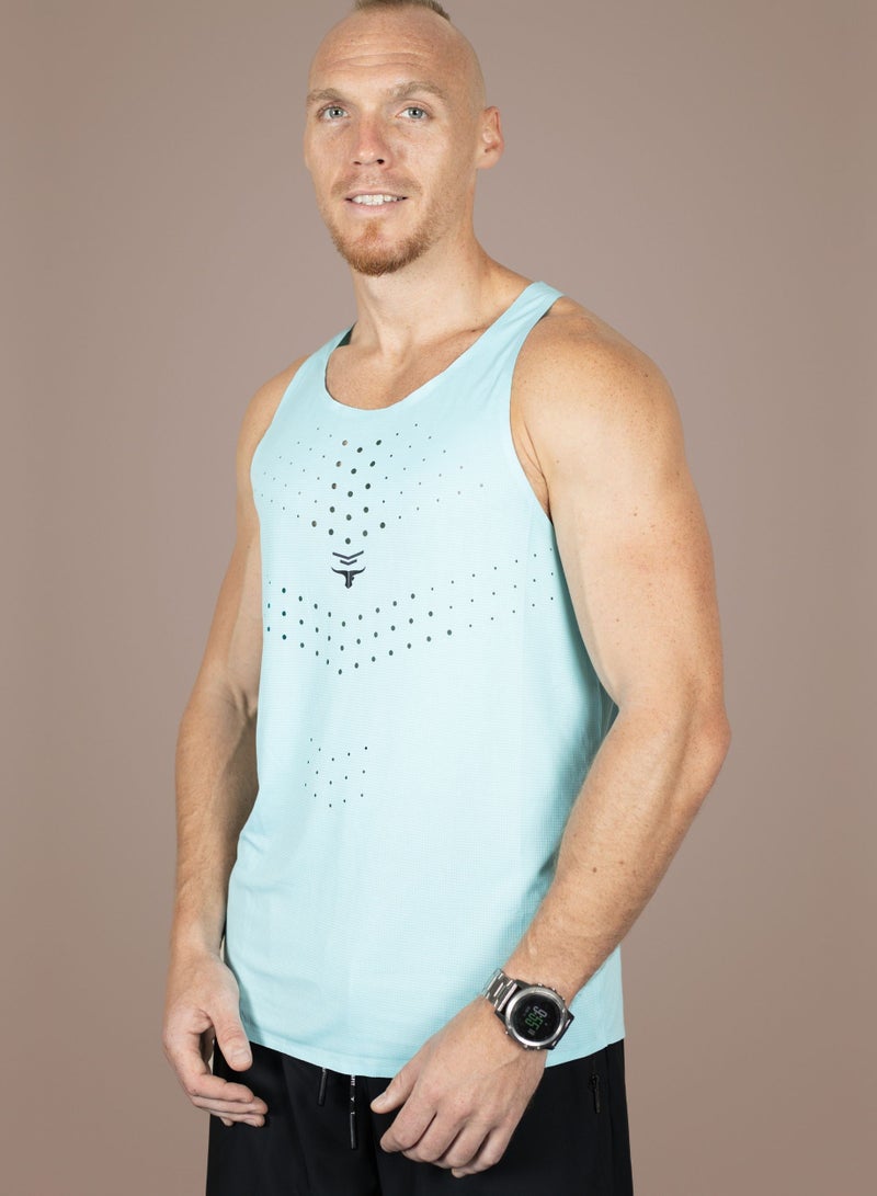 THUGFIT AgileAura Activewear Men's Slim Fit Tank Top - Blue - Image 1