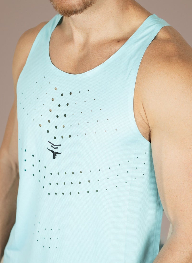THUGFIT AgileAura Activewear Men's Slim Fit Tank Top - Blue - Image 5
