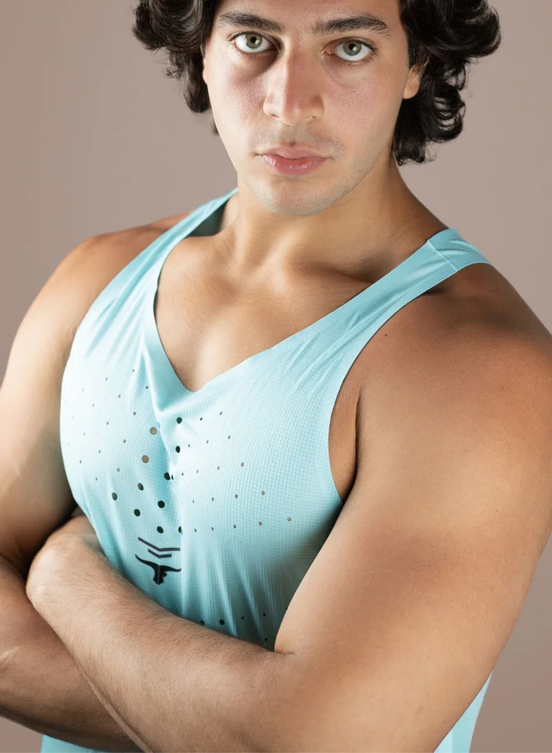 THUGFIT THUGFIT AgileAura Activewear Men's Slim Fit Tank Top - Blue