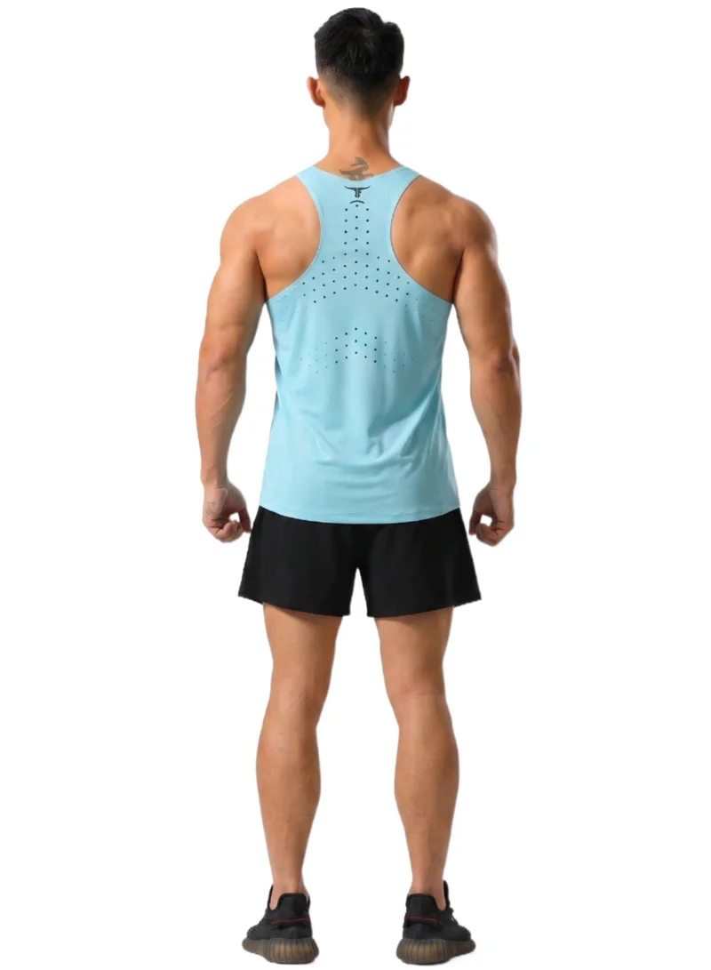 THUGFIT THUGFIT AgileAura Activewear Men's Slim Fit Tank Top - Blue