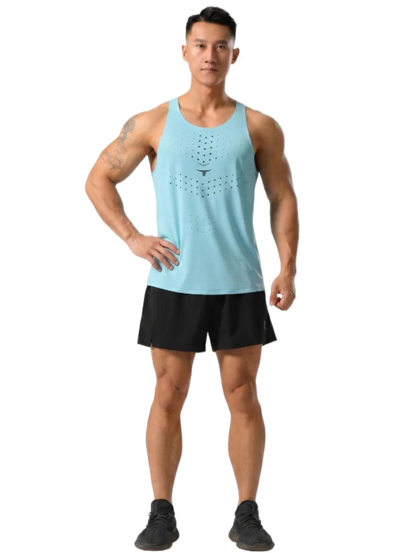 THUGFIT THUGFIT AgileAura Activewear Men's Slim Fit Tank Top - Blue