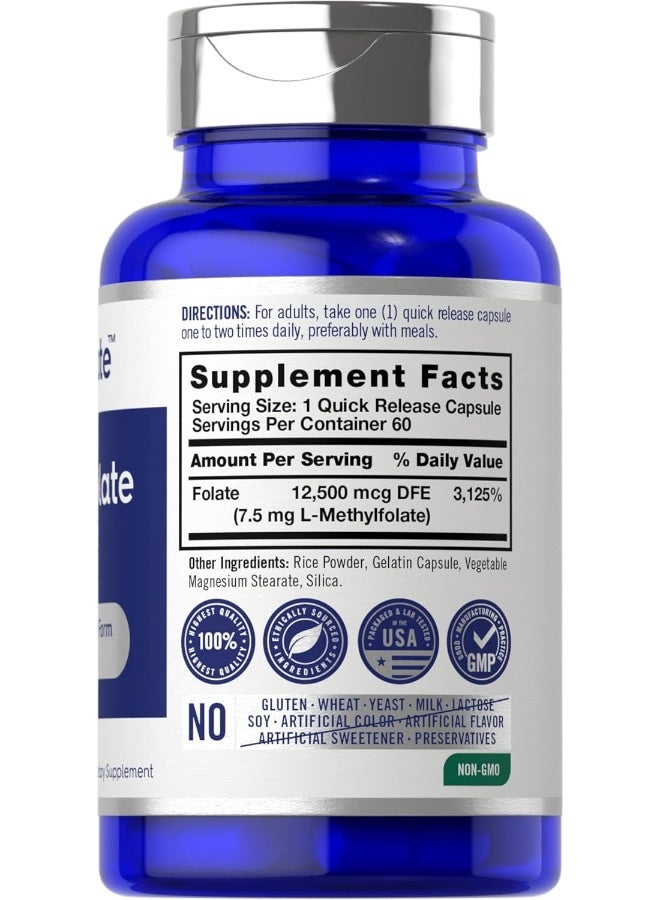 ميثيل فولات ٧.٥ ملغ | ٦٠ كبسولة | مُحسّن ومُنشَّط | غير مُعدّل وراثيًا، خالٍ من الغلوتين | ميثيل فولات، ٥-أم تي إتش إف | من أوبتي-فولات - Image 2
