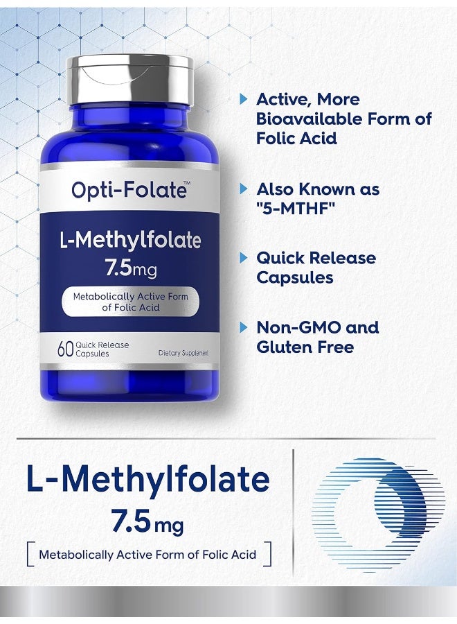 ميثيل فولات ٧.٥ ملغ | ٦٠ كبسولة | مُحسّن ومُنشَّط | غير مُعدّل وراثيًا، خالٍ من الغلوتين | ميثيل فولات، ٥-أم تي إتش إف | من أوبتي-فولات - Image 3