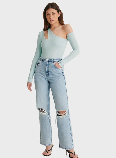 NA-KD Cut Out One Shoulder Top