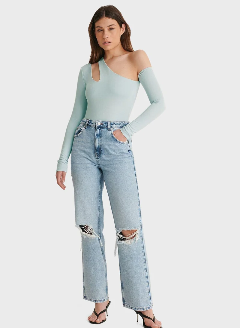 NA-KD Cut Out One Shoulder Top