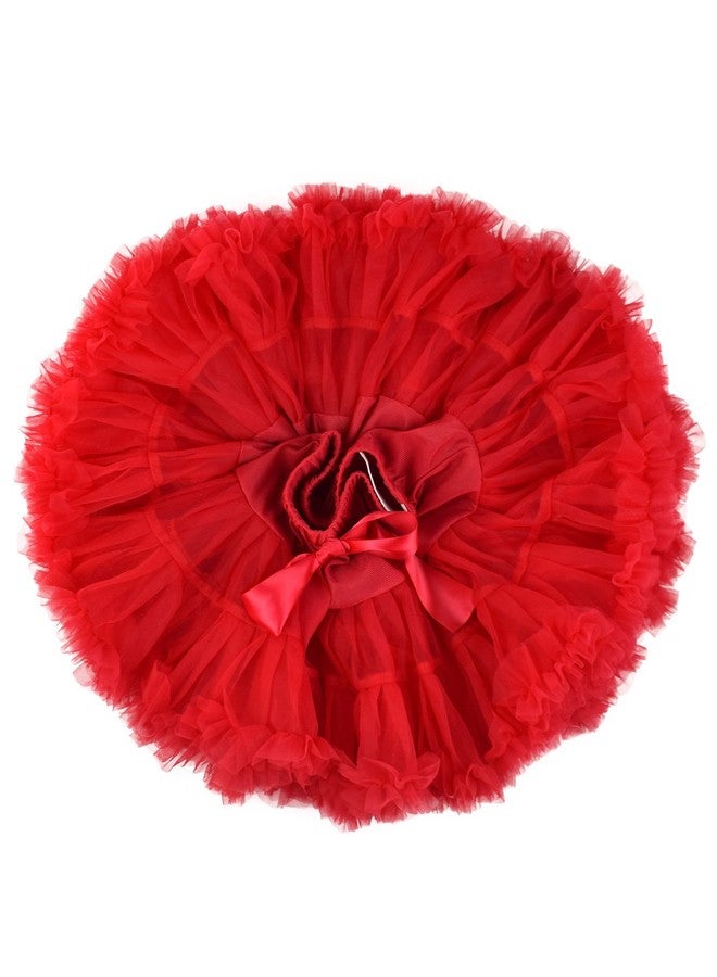 Tutu.kk Baby Girls Tutu Skirt Princess Fluffy Soft Chiffon Ballet Birthday Party Pettiskirt Red M - Image 3