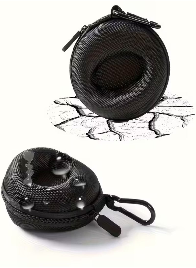 ZedAura Portable Single Watch Travel Case (Black, Round) Durable Polyester Fiber Watch Storage Box with Fabric Lining Shockproof Organizer for Men's & Women's Wristwatches & Accessories - Image 3