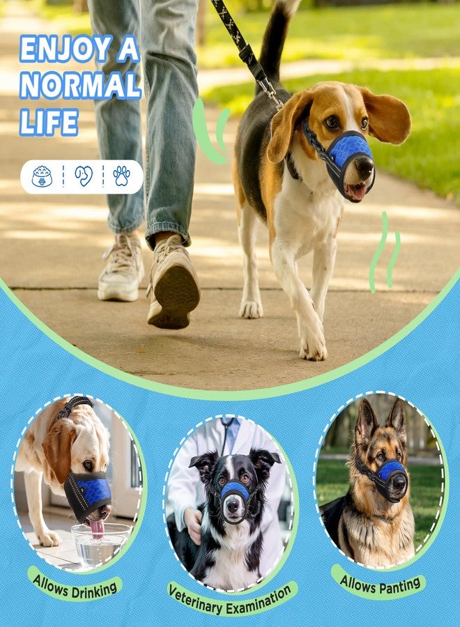 BONTHEE Dog Muzzle,Soft Breathable Mesh, Adjustable Loop Pets Drinkable Anti-Biting Muzzle for Small, Medium, Large Dogs | Lightweight, Comfortable, Easy to Wear-Blue XL - Image 5
