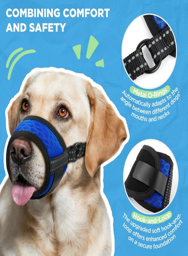BONTHEE Dog Muzzle,Soft Breathable Mesh, Adjustable Loop Pets Drinkable Anti-Biting Muzzle for Small, Medium, Large Dogs | Lightweight, Comfortable, Easy to Wear-Blue XL - Image 4