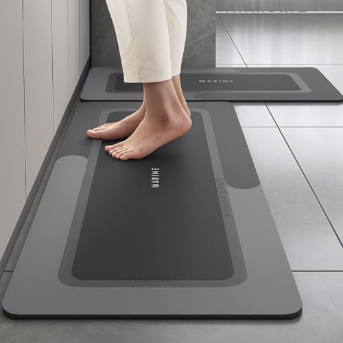 FIGMENT 2 Pcs Kitchen Mat for Floor, Non-Slip Cushioned Standing Mat, Waterproof & Easy to Clean, Comfort Floor Mat for Kitchen, Office & Home (118 * 38 cm, 58 * 38 cm) - Image 1