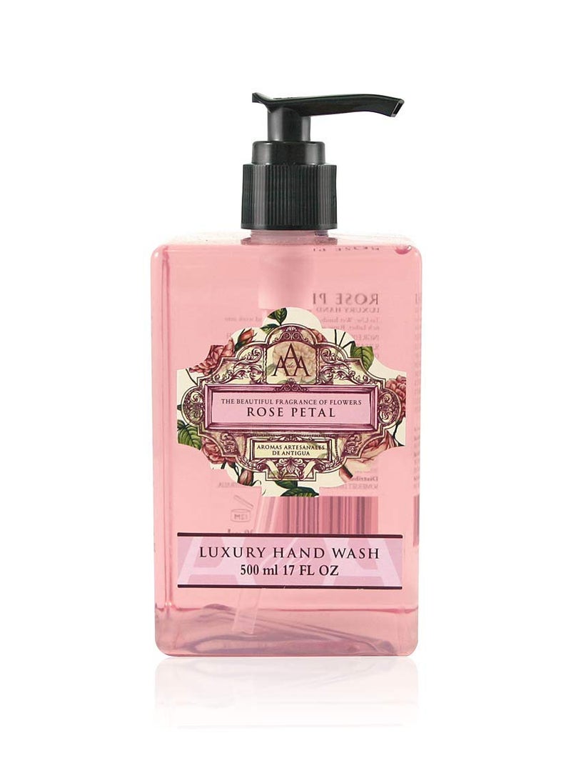 AAA DE AROMAS ARTESANALES DE ANTIGUA - AAA Floral  Rose Petal  Luxury Moisturizing Hand Wash Enriched with Shea Butter  500 ml  17 fl oz - Image 1