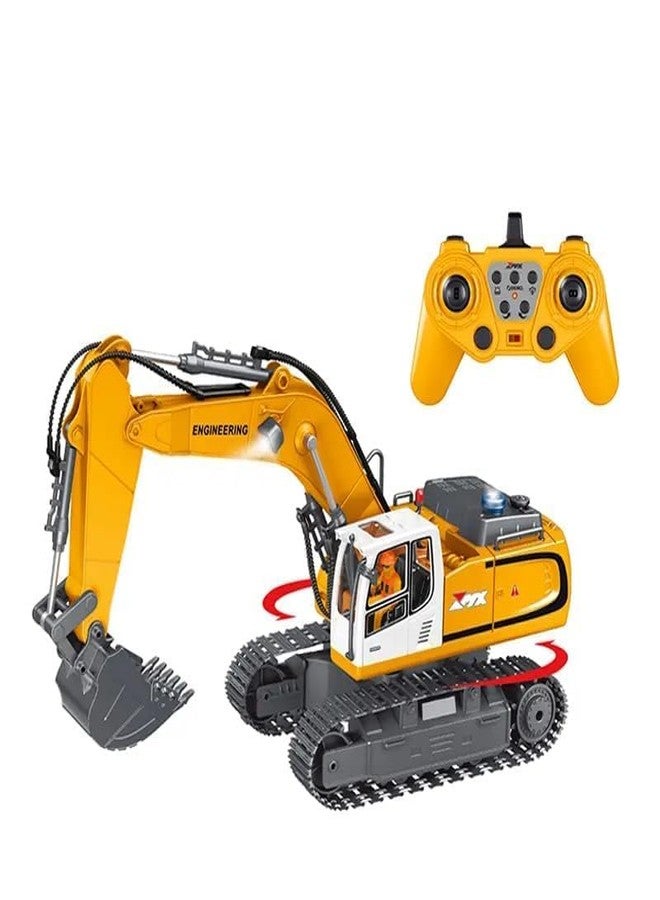 KIDIIG RC Excavator, 1:18 Scale Remote Control Dump Truck, 2.4GHz 11 Channel RC Construction Truck, Engineering Vehicles Educational Toys with Smoke &Light and Music for Kids, Boys and Girls - Image 1