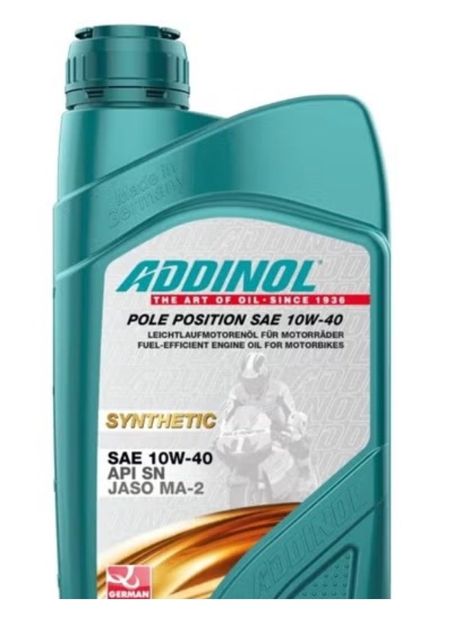 ADDINOL POLE POSITION SAE 10W-40 fuel efficient engine oil for motorbikes synthetic - Image 1