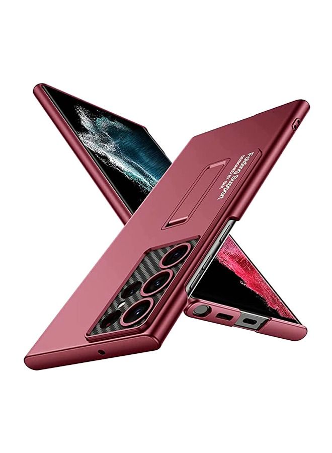 Compatible for Samsung S23 Ultra Case, Slim case for Galaxy S23 Ultra 5G,Matte Hard Back case with Four-Speed Adjustment Kickstand Lens Protection,Shockproof Cover Case with S23 Ultra 2023 Red - Image 1