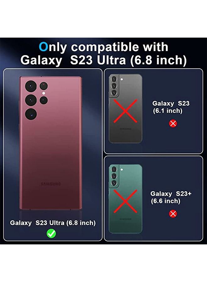 Compatible for Samsung S23 Ultra Case, Slim case for Galaxy S23 Ultra 5G,Matte Hard Back case with Four-Speed Adjustment Kickstand Lens Protection,Shockproof Cover Case with S23 Ultra 2023 Red - Image 5