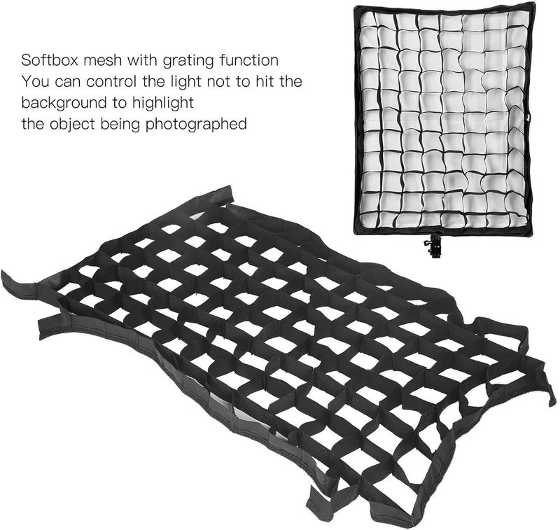 eWINNER Diverse use resistant crafted quality Portable Octagon Round Long strip rectangle Umbrella Softbox Honeycomb Grid for Softbox Studio Flash Speedlite Photography Photo Shooting Video Accessory (70x100CM, Rectangle Grid) Globally selected raw material - Image 4