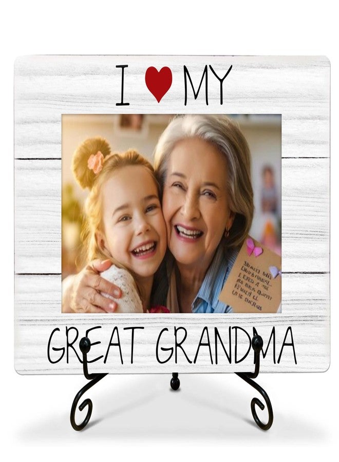 SSQBZU ’I Heart My Great Grandma’Picture Frame 4"x6" with Stand,Great Grandma Gifts for Birthday,Mother's Day,Christmas,or 'Just Because',Table Top Photo Frame,Christmas Gifts.(018) - Image 1