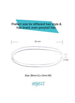 HOYOLS HOYOLS Clear Elastic Hair Bands, 2500 Small Rubber Bands Braids for Girls Kids Women Non-Slip Tiny Soft Hair Ties Braiding Hair Accessories Value Pack TPR  - Image 2