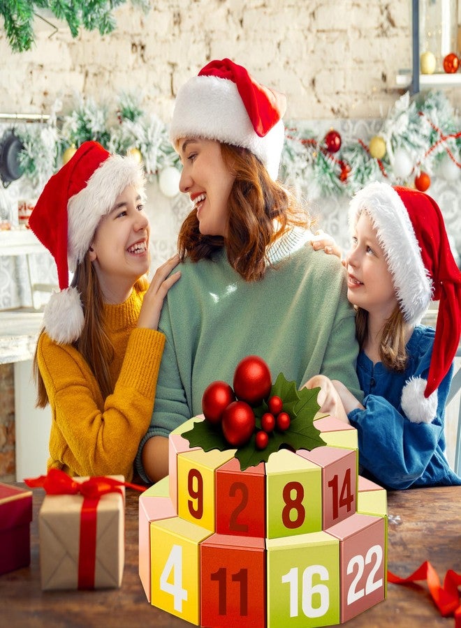 Yinder 24 Pcs Christmas Empty Advent Calendar Boxes to Fill DIY 24 Days Countdown Gift Boxes Double Layer Cake Advent Calendar Fill Your Own for Xmas Holiday Decorations - Image 4