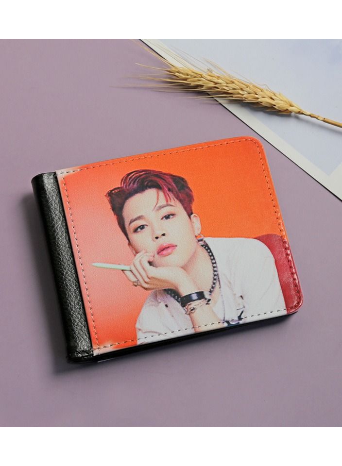 NIBEMINENT BTS Team member JIMIN Wallet Butter Album Elements PU Purse  - Image 1