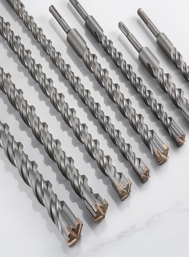 Wensilon 5pcs 1/2" X 6"-4" Cross-Type Double Thread Carbide Drill Bits for Concrete, Brick, Stone, Hammer Drill - Image 3