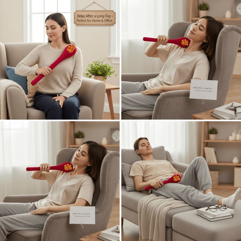 Red Meridian Massage Hammer For Shoulder Neck Back Leg Relaxation - Image 2