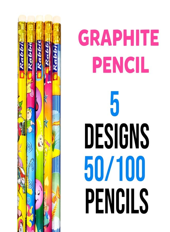 Artiggle Cartoon picture Hb pencil Super Fun Pencils for Kids, Extra Dark Pencils (Pack of 50) Pack of 2 Jar - Image 4