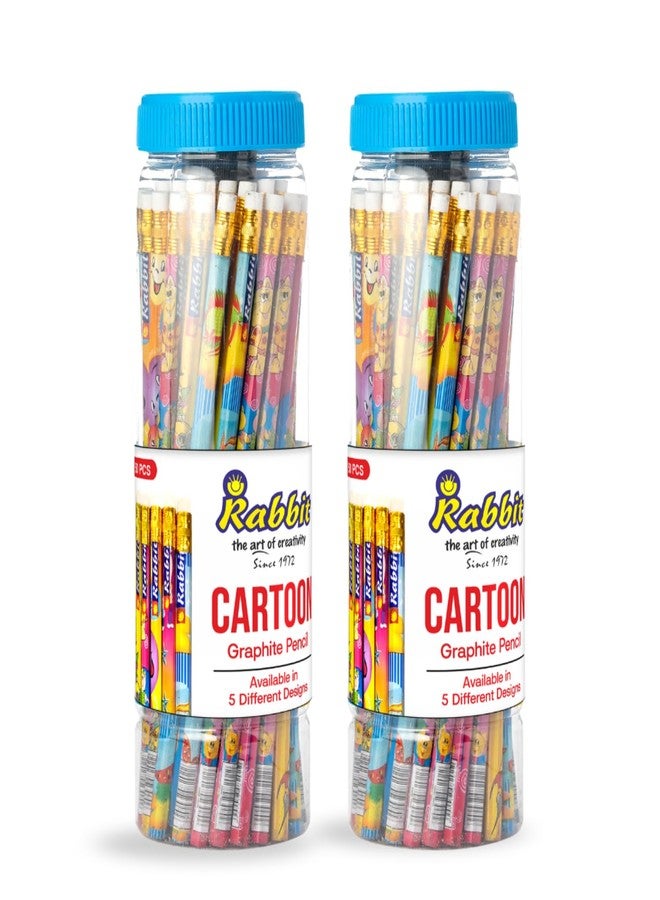 Artiggle Cartoon picture Hb pencil Super Fun Pencils for Kids, Extra Dark Pencils (Pack of 50) Pack of 2 Jar - Image 1