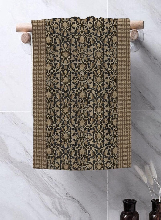 Sorktse Brown Antique Block Print Kitchen Towels Vintage Floral Dish Towel 16×24 Inch Soft Absorbent Turkish Flowers Hand Cloths for Kitchen Drying Decore Set of 2 - Image 5