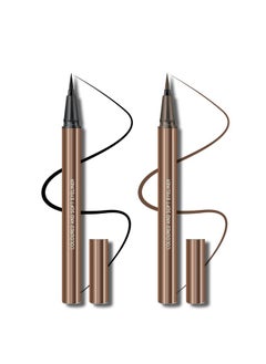 KYDA KYDA 2 Colors Liquid Eyeliner, Black Brown Matte Tint, Ultra Fine Tip, Lasting Pigment Eyeliner Pencil, Silky Smooth Formula, Quick Drying  - Image 1