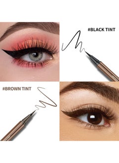 KYDA KYDA 2 Colors Liquid Eyeliner, Black Brown Matte Tint, Ultra Fine Tip, Lasting Pigment Eyeliner Pencil, Silky Smooth Formula, Quick Drying  - Image 3