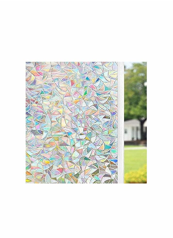 Y&D - Window Film Decorative Privacy 3D No Glue Holographic Glass Sticker for Door Home House Ofiice Heat Control Anti UV 17.5 x 78.7 inches - Image 1
