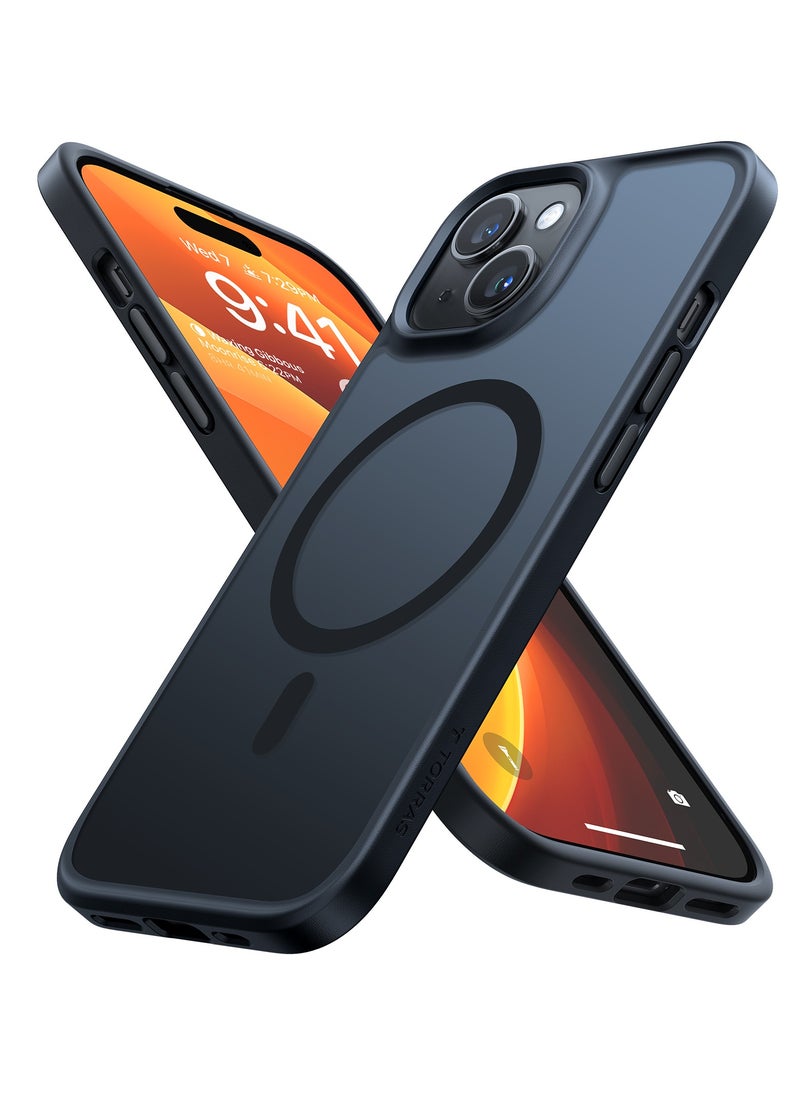TORRAS - Magnetic Shockproof for iPhone 15 Case, 12FT [Mil-Grade Drop Protection, Translucent Slim Protective Anti-Scratch, Black - Image 1