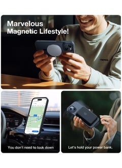 TORRAS Magnetic Shockproof for iPhone 15 Case, 12FT [Mil-Grade Drop Protection, Translucent Slim Protective Anti-Scratch, Black  - Image 5