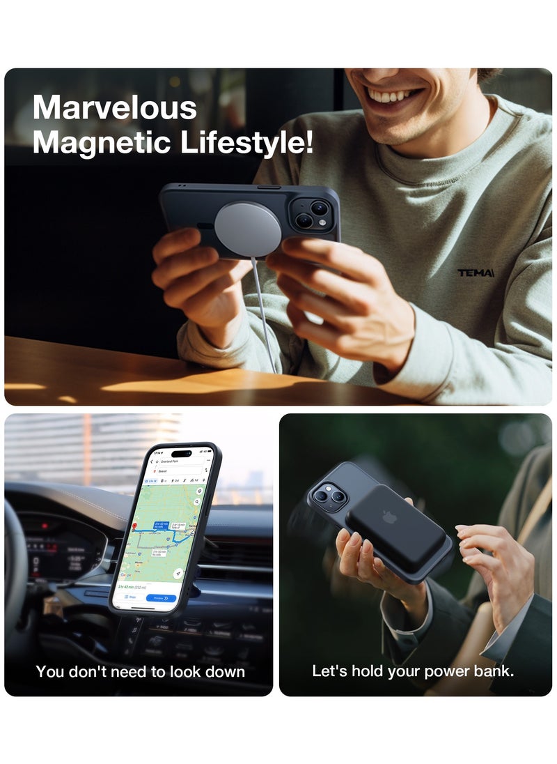 TORRAS - Magnetic Shockproof for iPhone 15 Case, 12FT [Mil-Grade Drop Protection, Translucent Slim Protective Anti-Scratch, Black - Image 1