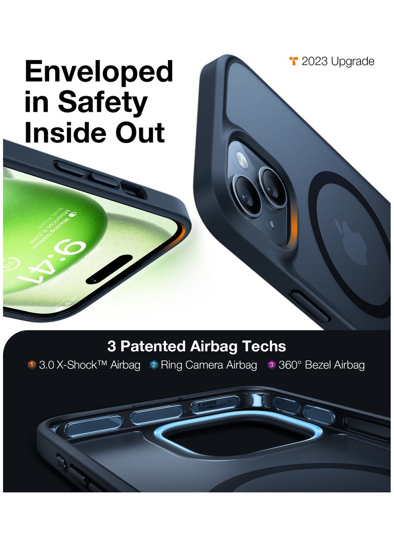 TORRAS - Magnetic Shockproof for iPhone 15 Case, 12FT [Mil-Grade Drop Protection, Translucent Slim Protective Anti-Scratch, Black - Image 1