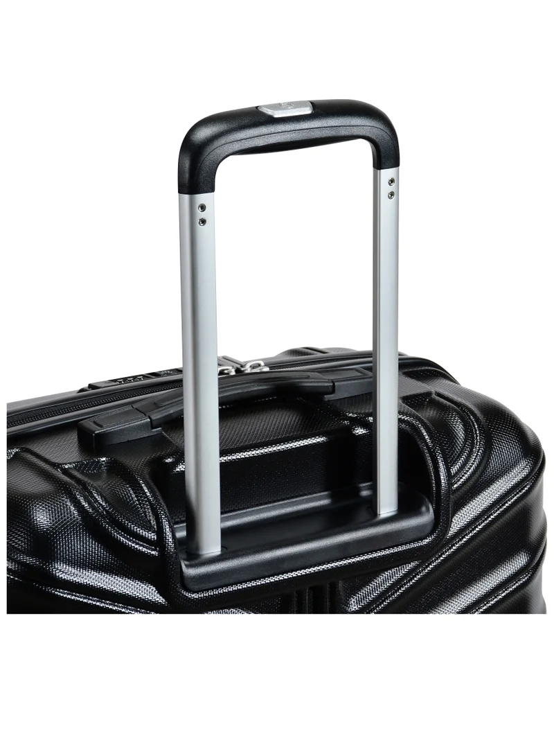 eminent Hard Case Travel Bag Trolley Luggage Set of 3 TPO Lightweight Suitcase 4 Quiet Double Spinner Wheels with TSA Lock KK30 Black
